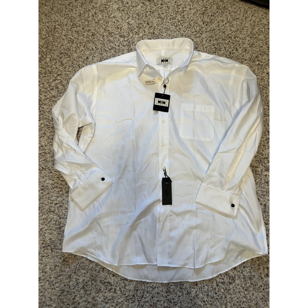 Joseph Abboud New‎ dress shirt 18 /35 %100 Egyptian cotton white Classic Fit